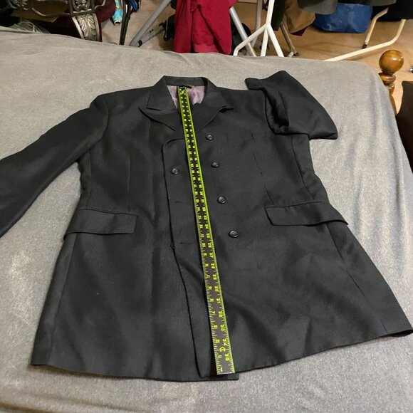 Caravelli Men Blazer Jacket Superior 150s Black Pinstripe Double Breasted Formal - Picture 8 of 14